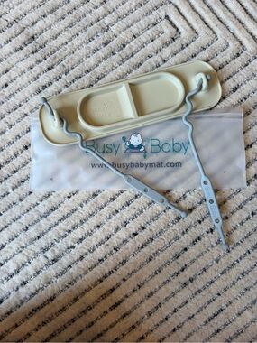 Busy Baby Silicone Snack Tray with Adjustable Light Gray Straps